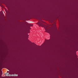 NATASHA FLOR FUXIA. Tela de crespón con mucha caída, perfecta para trajes de flamenca. Estampado flor fucsia.
