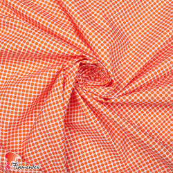 Tela de popelín especial para trajes de flamenca. Estampado de lunares. OEKO-TEX Standard 100.
