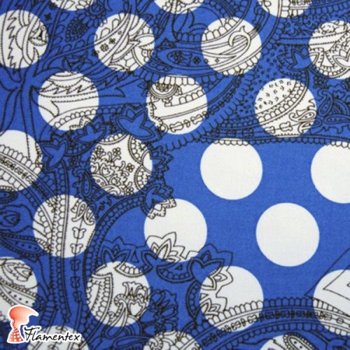 CANELA. Satin fabric / Stretch. Perfect for fitted flamenco dresses. Polka dot 3 cm. diameter.