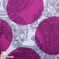 CANELA. Satin fabric / Stretch. Perfect for fitted flamenco dresses. Polka dot 10 cm. diameter.