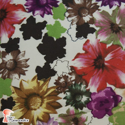 JENNY. Stretch satin fabric, perfect for fitted flamenco dress. Floral print.