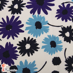 SOLEARES. Stretch satin fabric, perfect for fitted flamenco dresses. Flowers print.