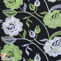 EDITA FLOR GR. Embroidered batiste fabric. Big flower print.