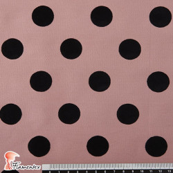 MADISON FLOSAR D/3. Stretch satin fabric with flocked polka dots. Ideal for fitted flamenco dresses.