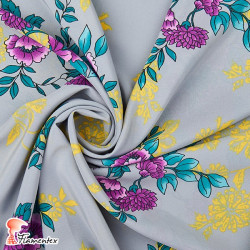 NATASHA. Drape crêpe fabric for flamenco dresses, floral print.