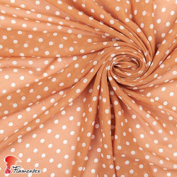 RAIZA. Thin chiffon fabric with printed polka dot 0,60 cm.