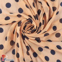 RAIZA. Thin chiffon fabric with printed polka dot 2,40 cm.