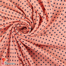 VIÑUELA. Soft georgette fabric with printed polka dot 0,60 cm.