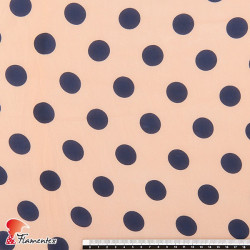 VIÑUELA. Soft georgette fabric with printed polka dot 1,10 cm.