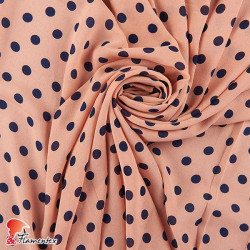 VIÑUELA. Soft georgette fabric with printed polka dot 1,20 cm.