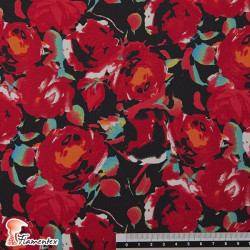 NATASHA. Drape crêpe fabric. Normally used for flamenco dresses. Flowers print.