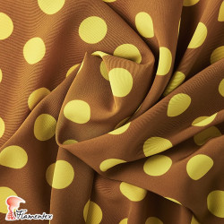 NATASHA. Drape crêpe fabric. Normally used for flamenco dresses. Medium polka dot print 2.75 cm.