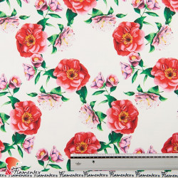 GUAJIRA. Soft techno-peach bi-elastic fabric, with floral print.