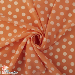 NATASHA. Drape crêpe fabric. Normally used for flamenco dresses. Medium polka dot print 1,50 cm.