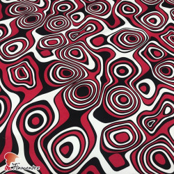 AINOA. Stretch satin fabric, perfect for fitted flamenco dress. Abstract print.