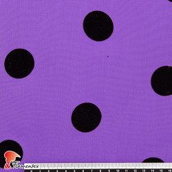 TOPA FLOC. Drape crêpe fabric with velvet polka dots.