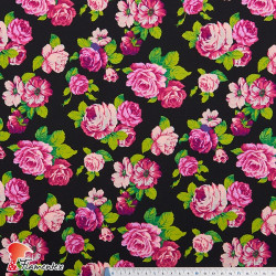NATASHA. Dape crêpe fabric for flamenco dresses, floral print.