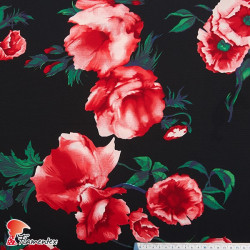 NATASHA. Drape crêpe fabric for flamenco dresses, floral print.