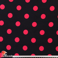 JENNY. Stretch satin fabric, perfect for fitted flamenco dress. Polka dot print 2,40 cm
