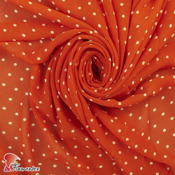 CONQUISTA. Thin chiffon fabric with 4 mm. polka dots pattern.