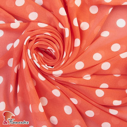 CONQUISTA. Thin chiffon fabric with 2 cm. polka dots pattern.