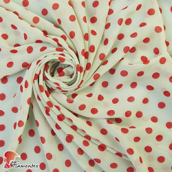 CONQUISTA. Thin chiffon fabric with 1 cm. polka dots pattern.