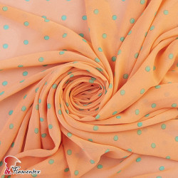 CONQUISTA. Thin chiffon fabric with 8 mm. polka dots pattern.