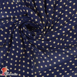 CONQUISTA. Thin chiffon fabric with 6 mm. polka dots pattern.