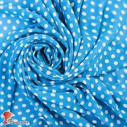 CONQUISTA. Thin chiffon fabric with 8 mm. polka dots pattern.