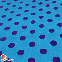 MADISON FLOSAR. Stretch satin fabric with flocked polka dots. Ideal for fitted flamenco dresses.