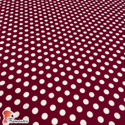 JENNY. Stretch satin fabric, perfect for fitted flamenco dress. Polka dot print 1,30 cm.