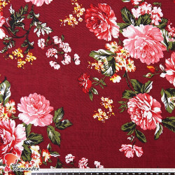 FACTORY. Thin and drape viscose fabric. With printed flowers.