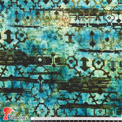 ROTA. Rayon/ linen fabric, with geometric pattern.