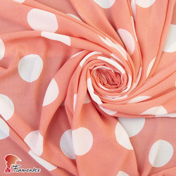 ZUHEROS. Thin chiffon fabric with patterned polka dots of 4,80 cm.