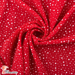NATASHA TOPO  IRREGULAR PQ. Drape crêpe fabric, for flamenco dresses. Irregular polka dot print.
