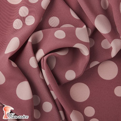 NATASHA TOPO IRREGULAR GR. Drape crêpe fabric. Normally used for flamenco dresses. Irregular polka dot.