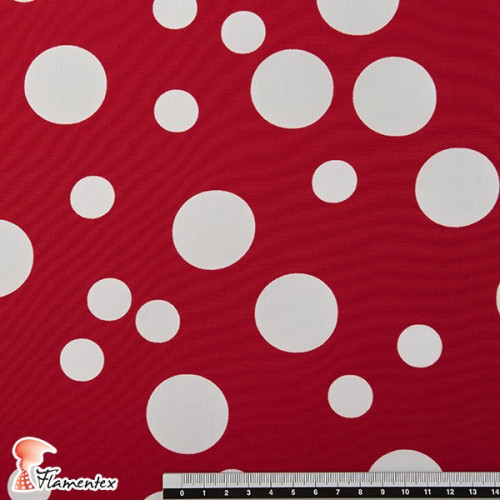 NATASHA TOPO IRREGULAR GR. Drape crêpe fabric. Normally used for flamenco dresses. Irregular polka dot.